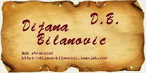 Dijana Bilanović vizit kartica